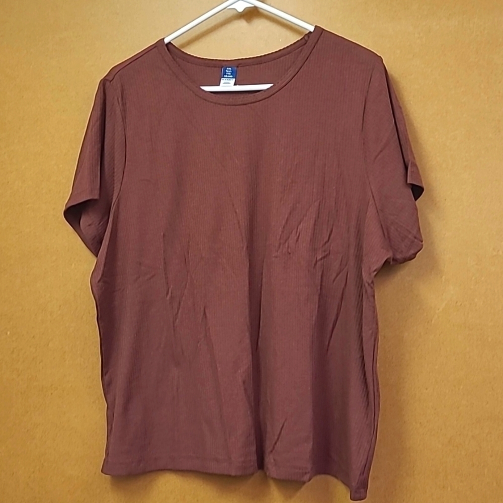 Old Navy Size XXL Tall Crew Neck Knit Ribbed T-Shirt